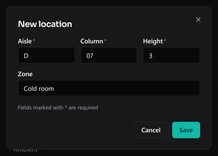 A location is an address, not a note in a cell